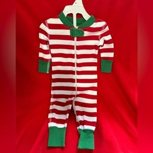 0-3 months Hanna Anderson Christmas Candy Cane pajamas onesie